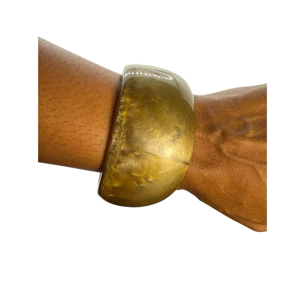 Chunky Gold Tone Bangle Bracelet